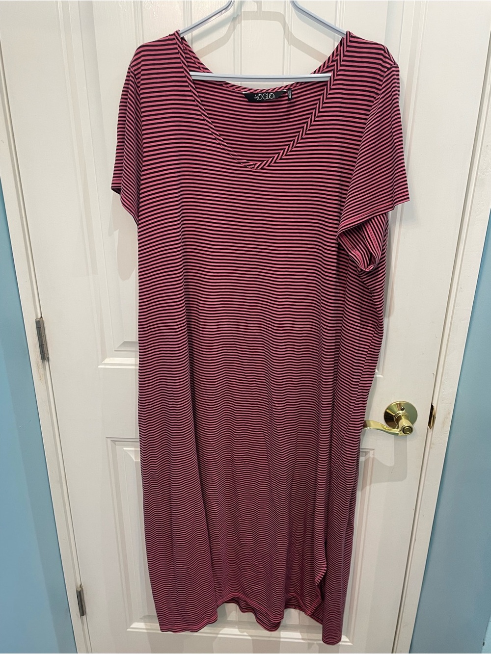 Penningtons Pink and Black Striped Maxi Dress